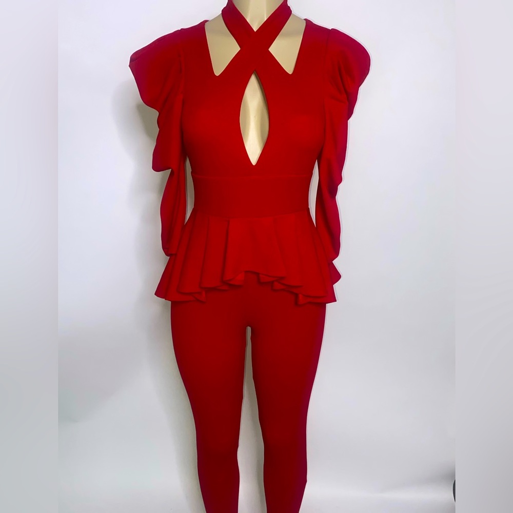 Red (1) pc Jumpsuit